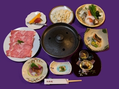 小山市の老舗の和牛料理(ステーキ・しゃぶしゃぶ・すき焼き)のお店「二本松」。しゃぶしゃぶ会席の画像。